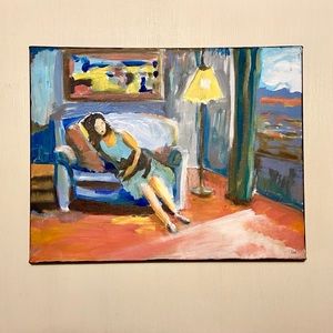 Portrait of a cat owner, 11x14 inches